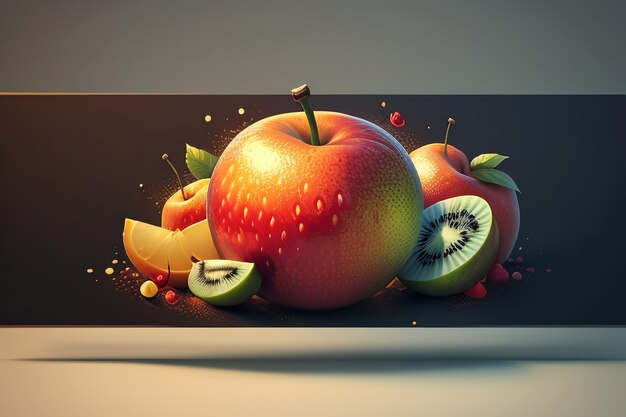 Stilleven appel fruit creatieve poster cover banner behang achtergrond ontwerp kunst