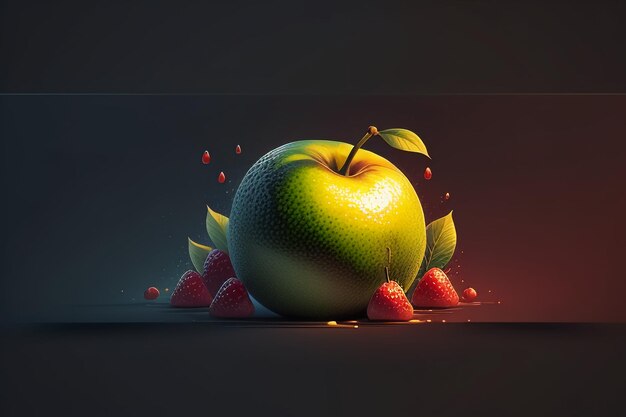 Stilleven appel fruit creatieve poster cover banner behang achtergrond ontwerp kunst