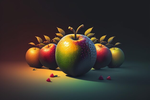 Foto stilleven appel fruit creatieve poster cover banner behang achtergrond ontwerp kunst