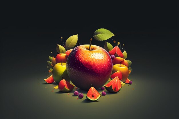 Stilleven appel fruit creatieve poster cover banner behang achtergrond ontwerp kunst