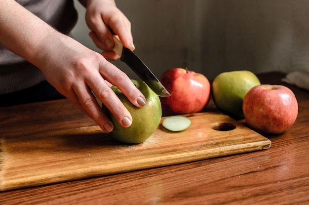 Foto stilleven van appels op een tafel