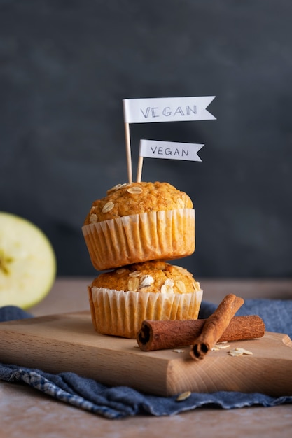 Foto stilleven van veganistische bakkerij