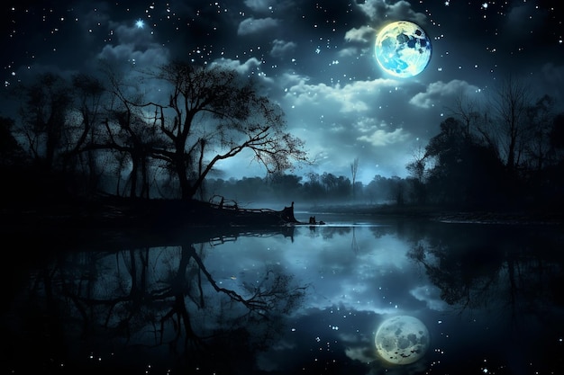 Тишина в лунном озере