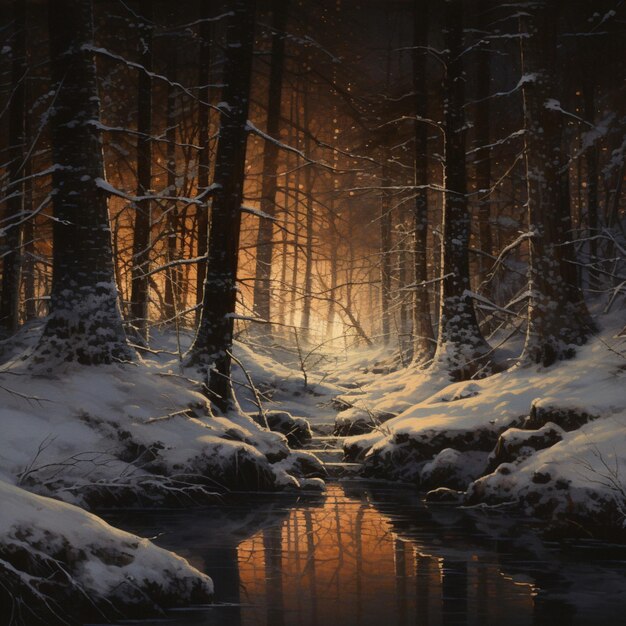 雪に覆われた森の静けさ