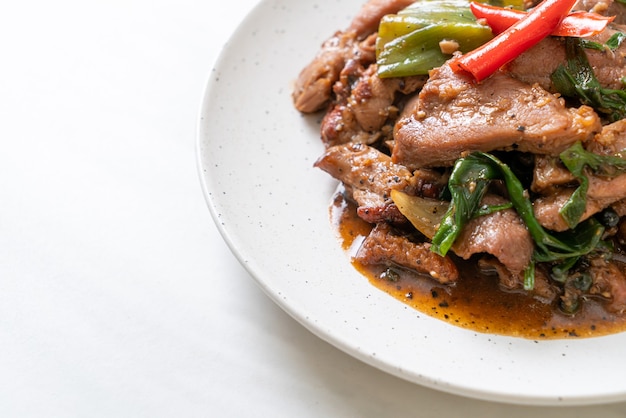 Stir-Fried Black Pepper with Duck - Asian food style