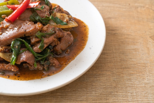 Stir-Fried Black Pepper with Duck - Asian food style