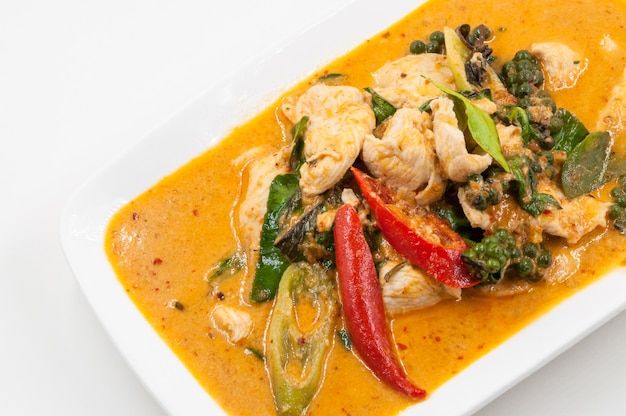 Stir fried chicken and curry paste