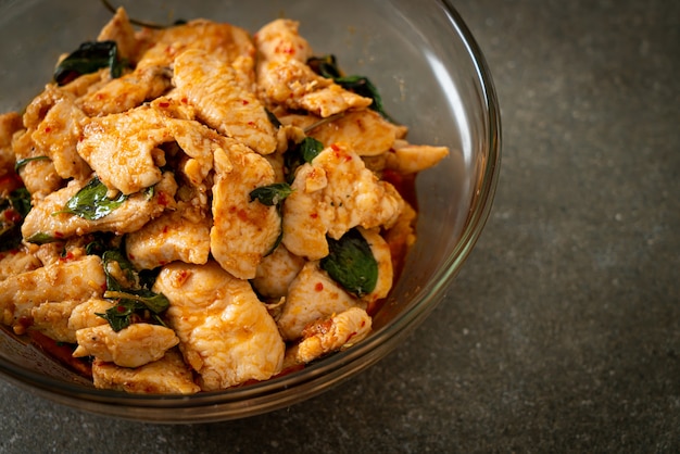 Stir Fried Chicken with Chili Paste or Chilli Paste - Asian food style