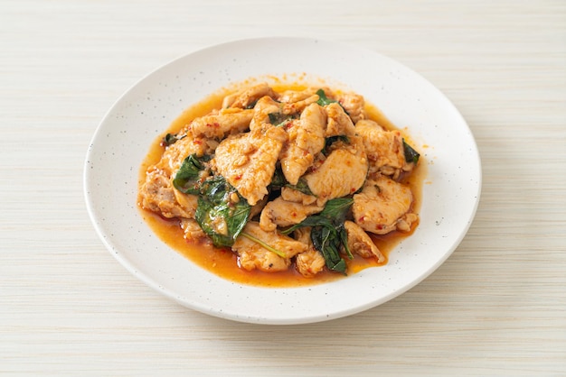 Stir Fried Chicken with Chili Paste or Chilli Paste - Asian food style