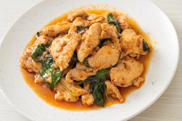 Stir Fried Chicken with Chili Paste or Chilli Paste - Asian food style