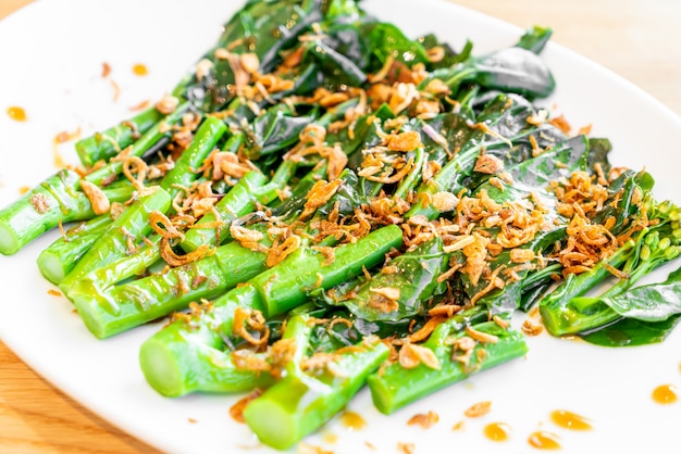 Stir fried Chinese broccoli or Kale in oyster sauce