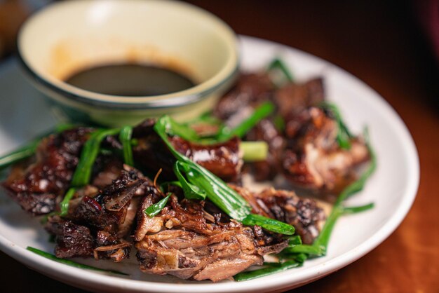 stir-fried chinese duck with chili sauce