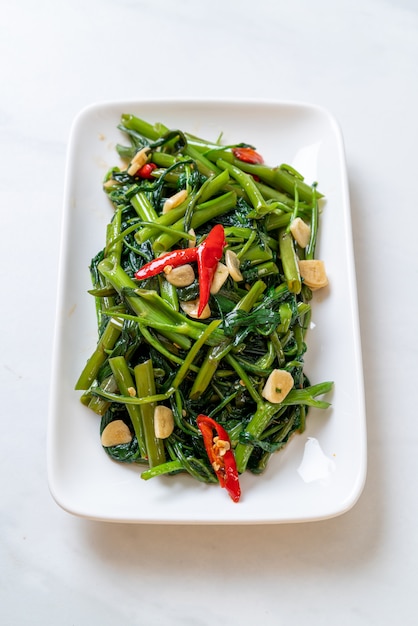 Stir-Fried Chinese Morning Glory or Water Spinach