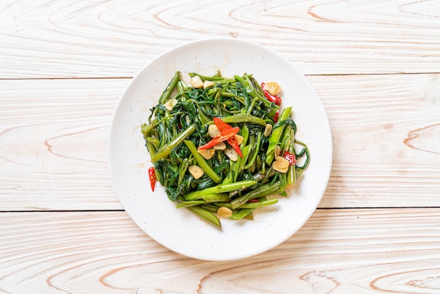 stir-fried chinese morning glory or water spinach