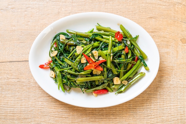 stir-fried chinese morning glory or water spinach