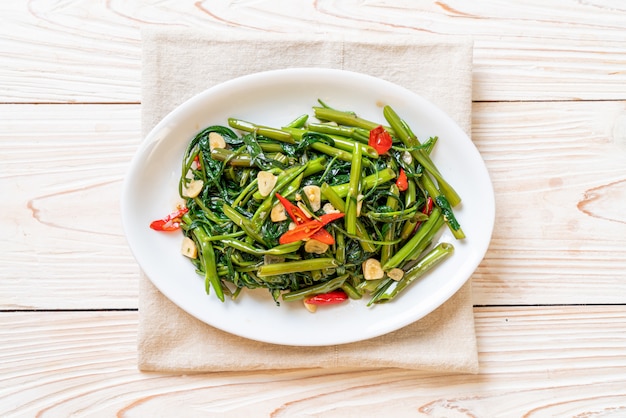 stir-fried chinese morning glory or water spinach