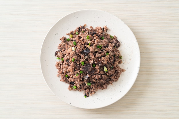 Stir-fried Chinese Olives with Minced Pork - Asian food style