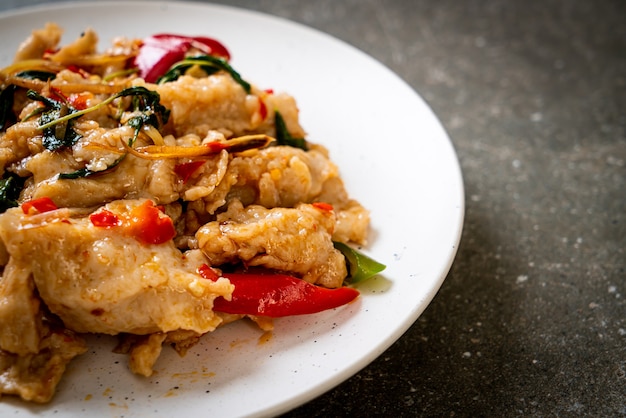 Stir Fried Fish Balls with Chili - Asian food style