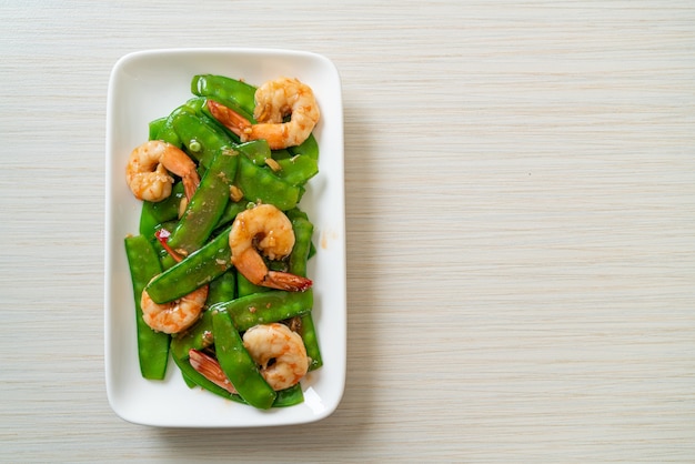 Stir-Fried Green Peas with Shrimp - Homemade food style