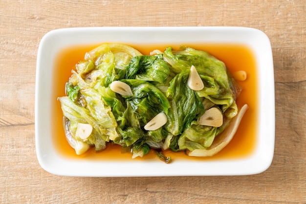 Stir fried Iceberg lettuce with Oyster sauce