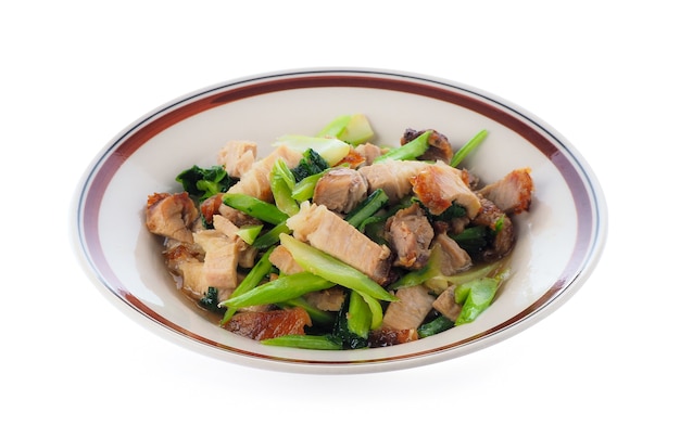 Stir Fried Kale with Crispy Pork