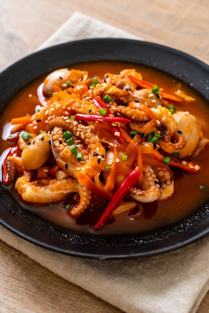 stir-fried octopus or squids with Korean spicy paste (osam bulgogi)