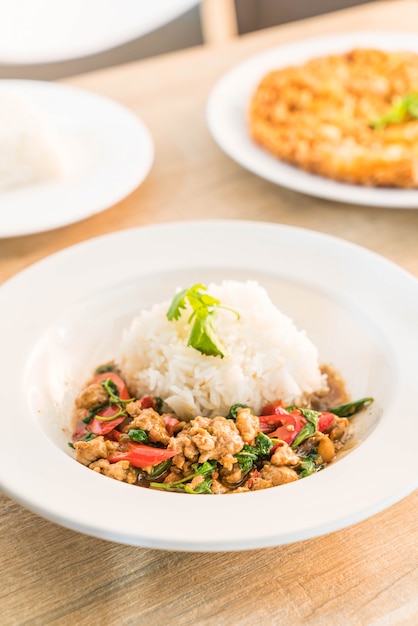 stir fried pork with basil