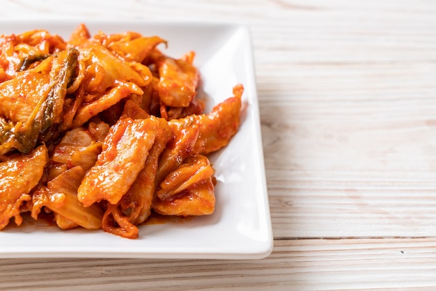 stir-fried pork with kimchi - korean food style