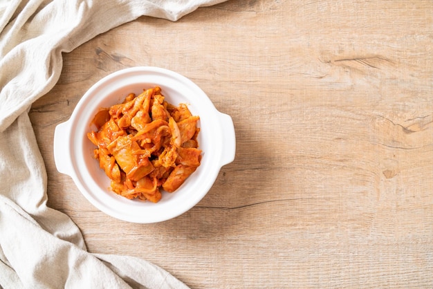 stir-fried pork with kimchi - korean food style