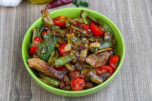 Premium Photo | Stir fried pork with vegetables