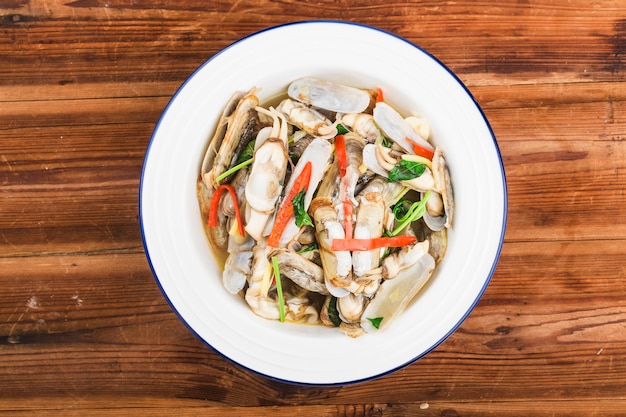 Stir fried razor clams of chinese foodï¼