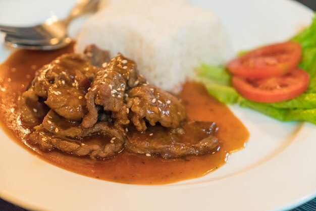 stir-fried spicy pork with rice