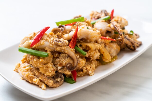 Stir-Fried Squid or Octopus with Salted Eggs