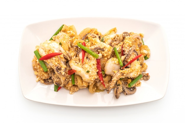 Stir-Fried Squid or Octopus with Salted Eggs