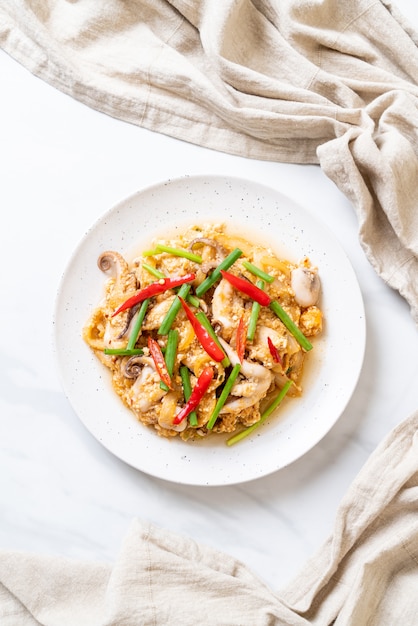 Stir Fried Squid or Octopus with Salted Eggs