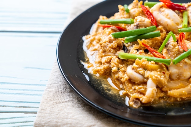 Stir-Fried Squid or Octopus with Salted Eggs