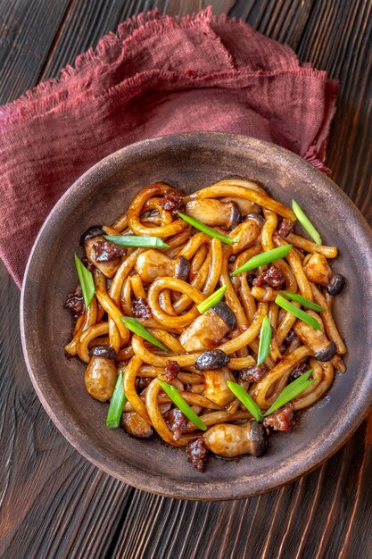 Photo stir fried udon noodles