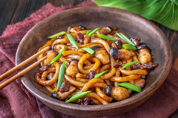 Photo stir fried udon noodles