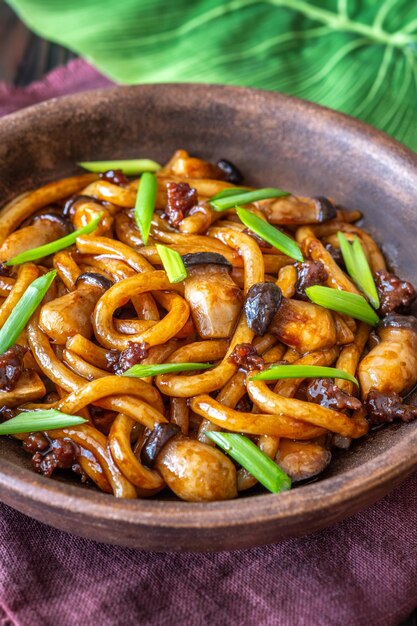 Stir fried udon noodles