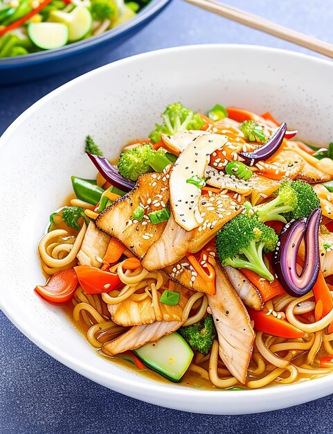 炒め麺チキンヌードル画像AI生成