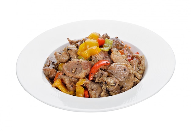 Stir fry pork with pepper chilli. thai food