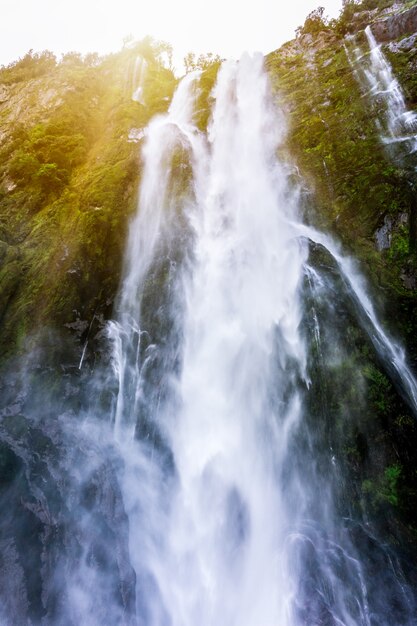 Stirling Falls at Milford Sound in New Zealand