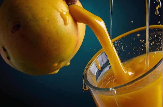 Stirring Mango Juice Closeup