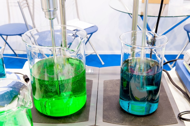 Photo stirring and shaking equipment in lab interior