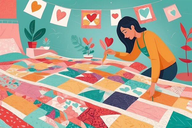 Stitching Positivity Crafting a SelfLove Quilt in Flat Vector