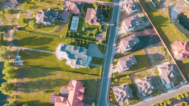 Foto immagine aerea di riserva di un quartiere residenziale