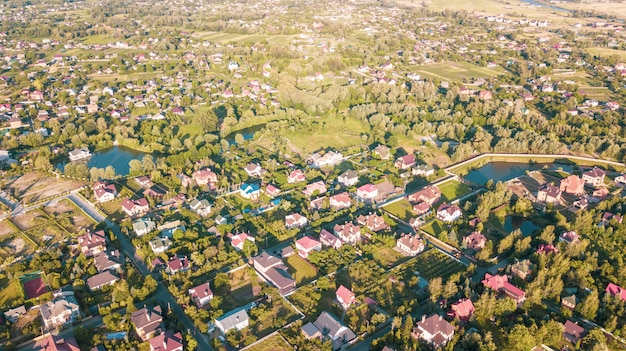 Stock aerial image of a residential neighborhood