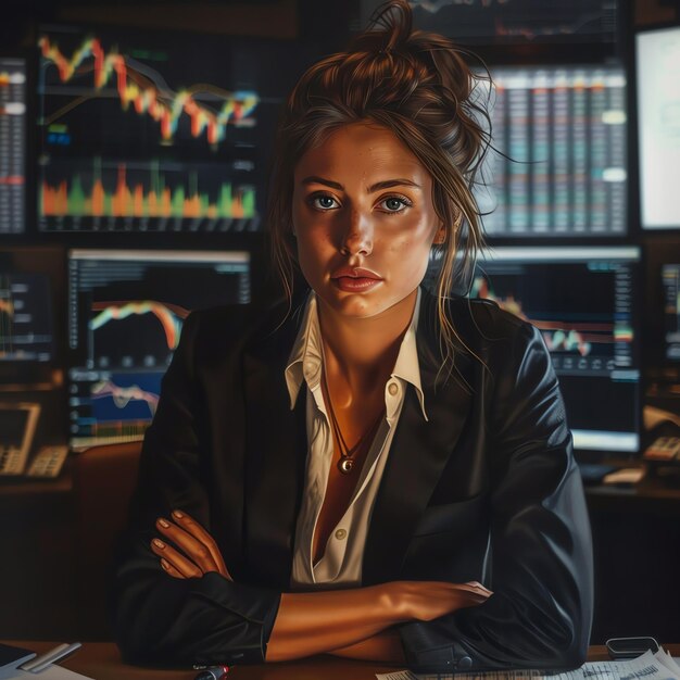 Photo stock broker illustration