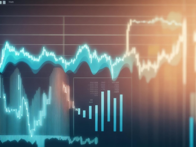 stock chart in business on cozy blurred background