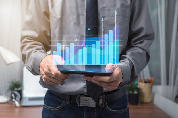 Stock chart businessman investment chart growth